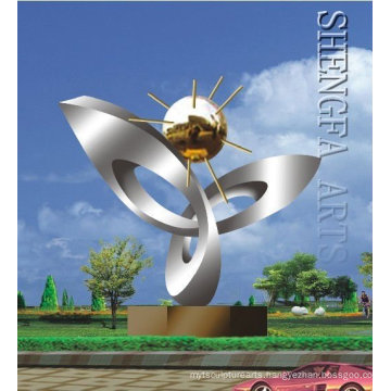 Modern Large Arts Stainless steel Plant sculpture for Outdoor decoration